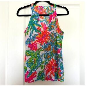 Lilly Pulitzer M Colorful Floral Sleeveless Top